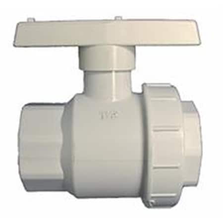 Superjock 1.5 in. Socket PVC Union Ball Valve - PVC - 1.5 in. SU2771196